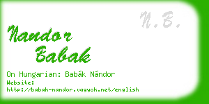 nandor babak business card
